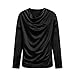 Fall Winter Velvet Tops for Women 2026 Fashion Cowl Neck Shirts Casual Long Sleeve Solid Color Blouses Loose T-Shirts