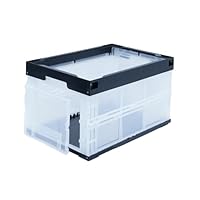 Amazon | 松本産業 折りたたみコンテナ 50L (ブラック/クリア)(CW50BLC