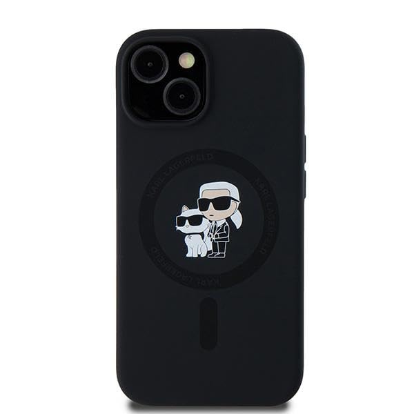 CG Mobile Karl Lagerfeld KLHMN61SCMKCRHK Coque pour iPhone 11/XR 6,1" Noir Coque Rigide en Silicone Karl & Choupette