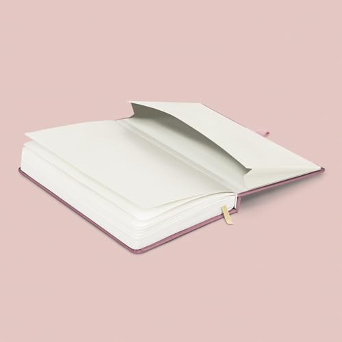 NOTIQUE Notizbuch Dotted, Hardcover Notizbuch, Notizheft, Journal, Tagebuch mit Gummiband und Stifthalter 15x21cm, 192 Seiten (Rosa, Gepunktet)
