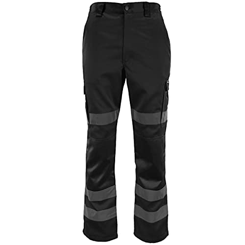 Pantalon de travail haute visibilité 2 tons pour homme avec poches latérales et bandes