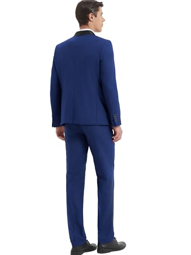 Men's 5 Piece Slim Tuxedos Prom Suit Male Groom Wedding Suit Tux Shawl Lapel One Button Jacket Vest Pants Shirt Set2