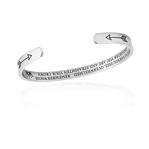 LYTIVAGEN Inspirerande armband rostfritt stål armband motiverande armband graverat manschettarmband armband personlig present till mamma dotter tonårstjejer