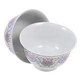 Veemoon 2 Stück Keramik Mongolische Reisschalen Ethno design Leichte Schalen Für Reis Salat Dessert Multifunktional Für Zuhause Restaurant