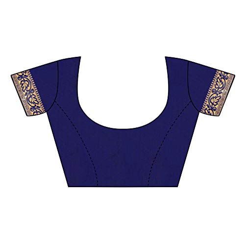 Shyam Fashion navy blue kanchipuram silk saree in art silk – image 5