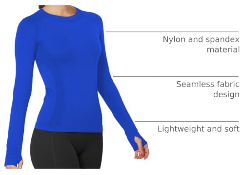 Image of MathCat Workout Shirts for Women Long Sleeve, Workout Tops for Women, Quick Dry Gym Athletic Tops,Seamless Yoga Shirts XS-XL