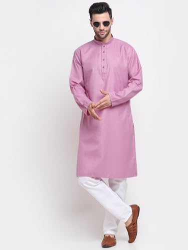 Image of KRAFT INDIA Men Cotton Stripped Kurta ONLY