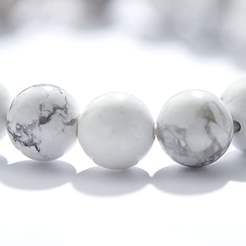 Nature Stone Beaded Bracelet Men's Women's Link Wrist Accessories Gemstone Chakra Lava Rock White Turquoise Stone Essential Oil Diffuser Bracelet Energy Yoga Healing Crystals Bracelet Adjustable #TOP5