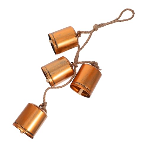 PRETYZOOM Campanas Vintage de Metal con Cuerda de Yute Colgante Campanas Decorativas para Árbol de Navidad Bodas Fiestas y Coronas Navideñas para Decoración del Hogar