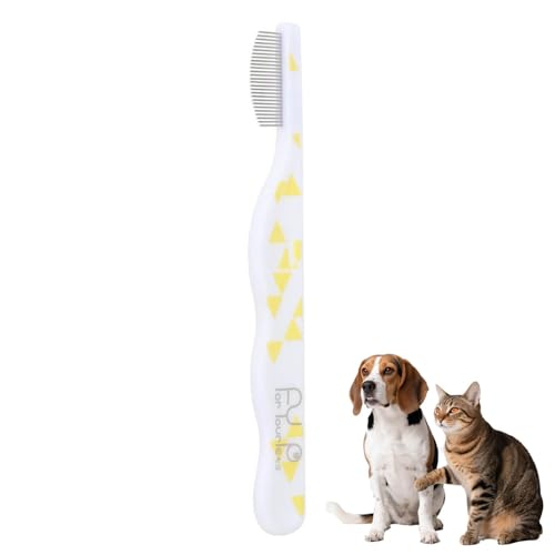 Aislor Dog Tear Stain Remover Comb Cat Eye Grooming Tool with Rounded Tips Stainless Steel Deshedding Pet Facial Brush for Daily Cleaning White One Size