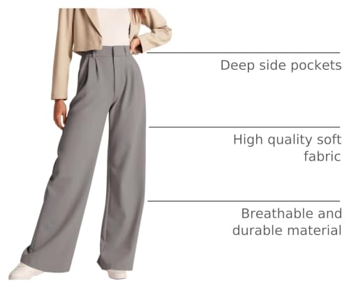 Image of NIMIN High Waisted Work Pants for Women Business Casual Outfits 2026 Office Dress Pants Trousers with Pockets