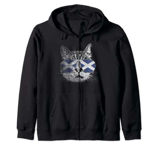 Cat Shirt Scottish Scotland Flag Country Men Women Gift Sudadera con Capucha