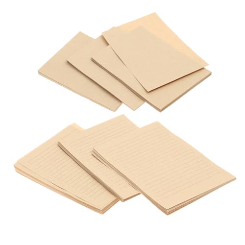 HOMSFOU 100枚 シート?旧? 牛皮?信? 線 無 各 厚 い 箋 メッ レター用