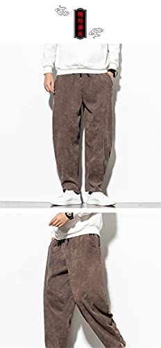 Plus Size Men Corduroy Casual Pants Loose Trousers Retro Harem Pants Chinese Style2
