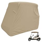 Formosa Covers Deluxe 2 Passenger Golf Cart Cover | Heavy Duty Waterproof Outdoor Storage Cover for EZGO, Club Car, Yamaha, Also fits Organic Transit's Elf - Taupe