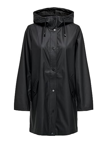 ONLY Damen Onlnewmarie Raincoat Cc OTW Regenjacke, Schwarz, S EU