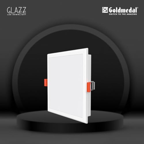 Image of Goldmedal Glazz 22W Square Ceiling Light | Recessed LED Downlight for False Ceiling |Cut Out :8.03 Inch |Downlight for Home,Hall,Room,Kitchen,Office,Shop|Cool Daylight (6500K), Pack of 6