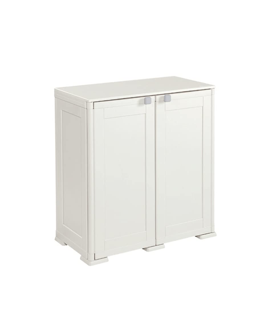 Tontarellip.A. SIMPLEX Low Cabinet+1 Wide Shelf Storage Cabinet, Cream, 79X43XH85.5CM