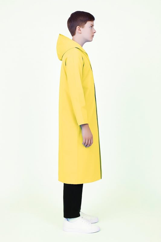 Image of Kids School Raincoat for Boys & Girls | PVC Lightweight Hooded Long Rainwear with Pockets | Suitable for School