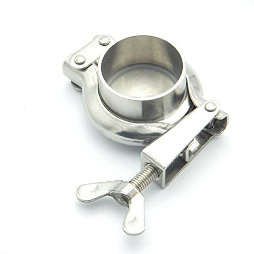 304SS Sanitary Pipe Fitting Set 108mm Pipe OD Sanitary Weld Ferrule + 4" Tri Clamp + Silicon Gasket + End Cap for Home Brew