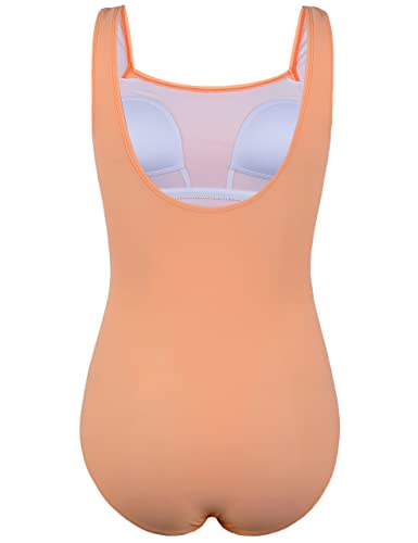Firpearl Women's Tummy Control Bathing Suit Push Up Ruched One Piece Swimsuit Monokinis Lightsalmon US12
