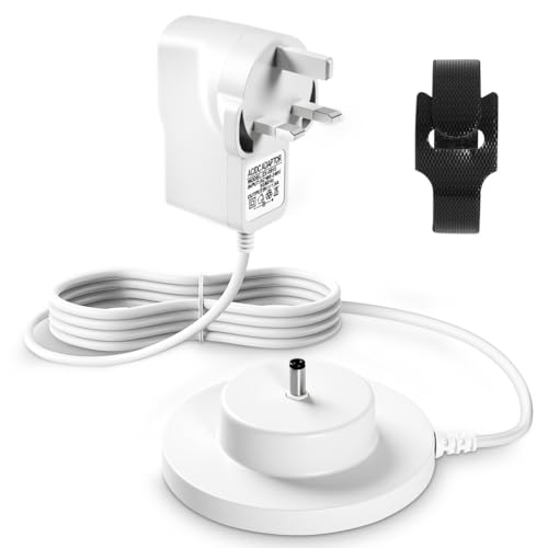 Adiwo Charging Station for Tonies 1.8M Cable 9V Charger for Toniebox Original Good Replacement of Original Power Cord Includes Black Cable Ties for Easy Organization White