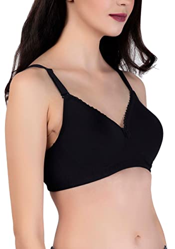 Image of Women's Seamless Padded Non Wired Cotton Stretch Everyday Bra| Detachable Straps | Transparent Straps Included