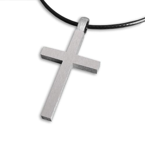 Collier homme croix latine en argent 925 massif façonné à la main par ZENSE