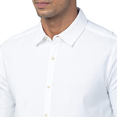 Image of Spykar Full Sleeves Cotton Blend Slim Fit Shirt for Men