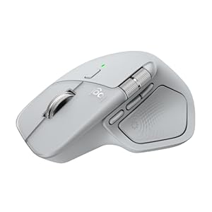 Logitech MX Master 4, ergonomische kabellose Maus mit fortschrittlichem, leistungsstarkem, haptischem Feedback, ultraschnellem Scrollen, Laden über USB-C, Bluetooth, Windows, MacOS – Hellgrau