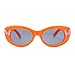 SA106 Girls Child Size Butterfly Deco Oval Mod Cat Eye Plastic Sunglasses Orange - Black