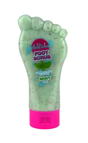 The Foot Factory foot scrub with refreshing peppermint oil cools soothes and revitalises; Gently exfoliates dead skin; 180ml