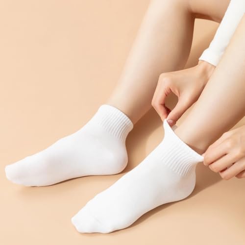 Ndoobiy 6 Pairs White Ankle Socks Womens Socks Cotton Soft Breathable Athletic Socks3