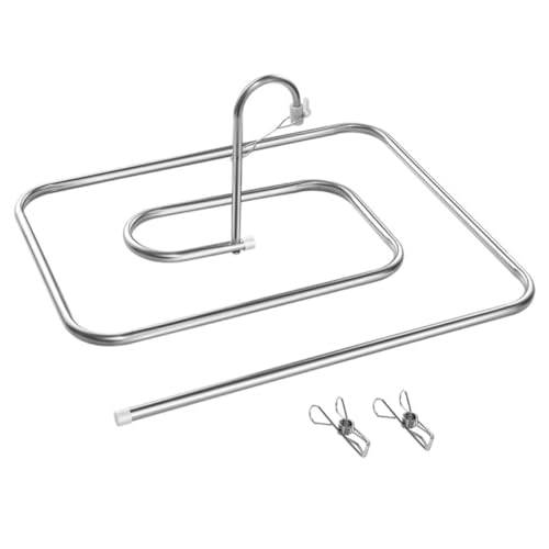 JECOMPRIS Perchero de Acero Inoxidable con Pinzas Tendedero para Sábanas y Mantas Secado Vertical Ahorra Espacio Resistente y Versátil para Ropa y Toallas