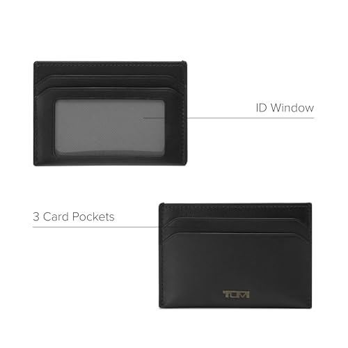 Image of Tumi Card Case, Official, Authentic Nassau SLG Slim Card Case, Black Smooth, One Size