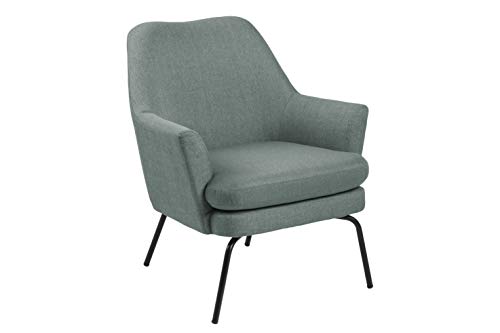 AC Design Furniture Celina Sessel in Dusty Olive, Polsterstuhl aus Stoff und Metall, Wohnzimmermöbel, B: 74 x H: 83 x T: 73 cm