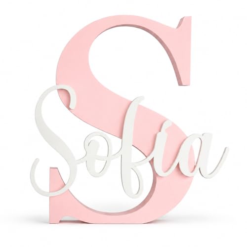 Lettera con Nome decorativa personalizzata da appoggiare o appendere. Misure e colori a scelta. Stanza per bambini, regali originali.