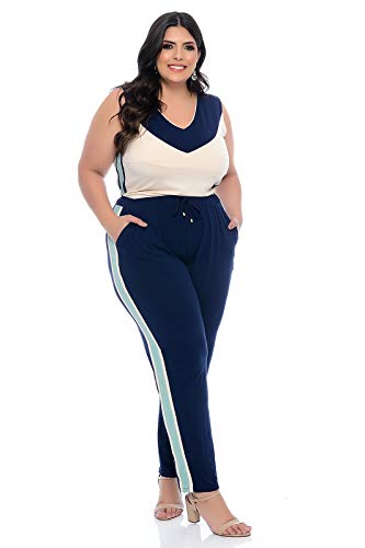 Conjunto Plus Size 3 Cores Faixa Lateral-48