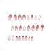 24Pcs Medium Long Press on Nails Gradient Pink Fake Nails White Flower with Rhinestones Nail Sequins Glitter Full Cover Glue on Nails Coffin False Nails for Women Girls Acrylic Nail Decorations