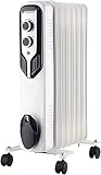 TronicXL Tragbarer Ölradiator 600 / 900 / 1500 W Weiss Öl Radiator Elektro Heizung Heizkörper Elektrisch Elektroheizung Elektroheizkörper Heizung mit rollen mobil tragbar