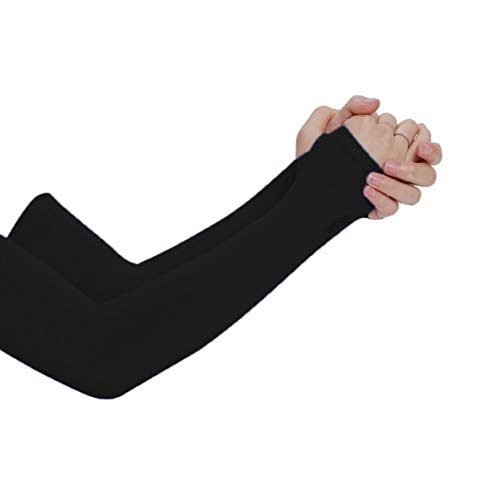 Preisvergleich Produktbild nbvmngjhjlkjlUK Summer Sunscreen Ice Silk Sleeves Männer und Frauen Outdoor Radfahren Sporthüllen UV-Schutz Ice Sleeves (Schwarz, Finger)