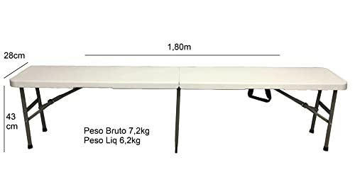 Banco Maleta 4 lugares 180x28x43cm Cor Branca