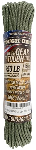 Image of TOUGH-GRID 750 Paracord, 100% Nylon, Made in USA, Type IV Mil-Spec Cord