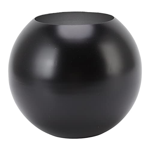 Vase Boule, 8.2×12×14cm Petit Vase Rond de Style Nordique en Acier Inoxydable, Vase Design pour Mariages Événements Décoration Arrangements Décoration de Bureau ou de Maison(Noir Mat)
