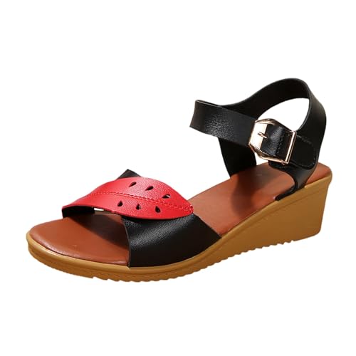 Sandalias de cuña para mujer, sandalias de verano, sandalias de verano con correa de hebilla, sandalias de ocio, sandalias de playa de verano, sandalias antideslizantes para mujer, sandalias ligeras y