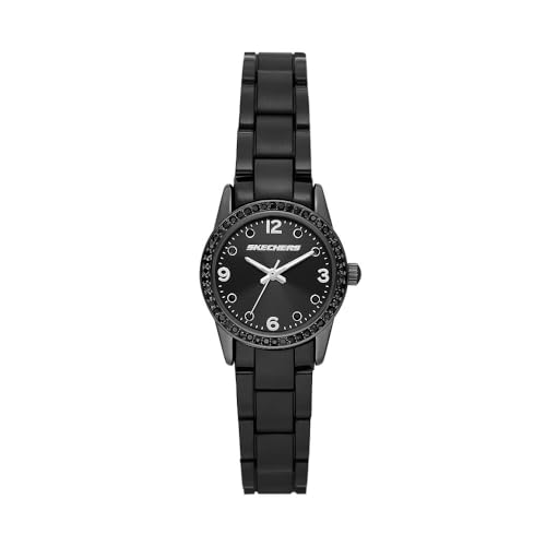 SKECHERS Montre pour Femmes à quartz trois aiguilles noire avec bracelet synthétique