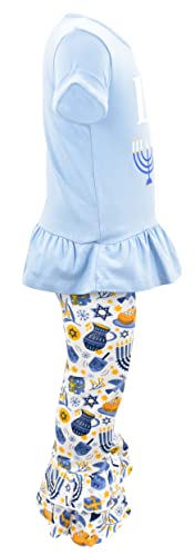 Image of Unique Baby 2 Piece Girls Double Ruffle Leggings and Short Sleeve Shirt Clothes Set Kid and Toddler Girl Outfit