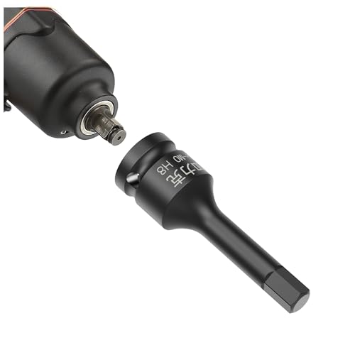 FOCMKEAS 3PCS 3/8" Square Drive H8(8mm) Impact Hex Bit Socket, 60mm(2.36") Length, Hex Driver, Impact Grade, One-Piece Construction, 3/8" Drive Allen Bit Socket, Cr-Mo Steel, Black
