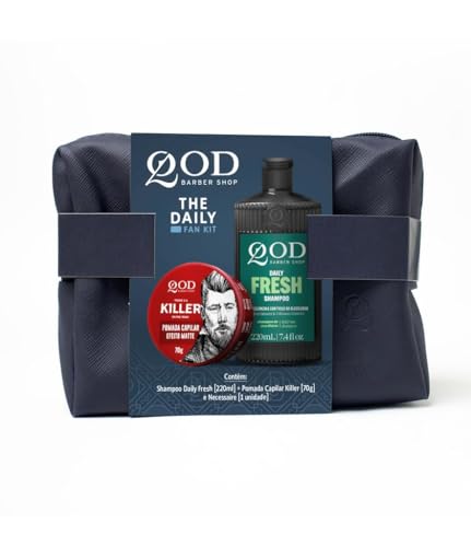 Kit com necessaire + shampoo e pomada para cabelo