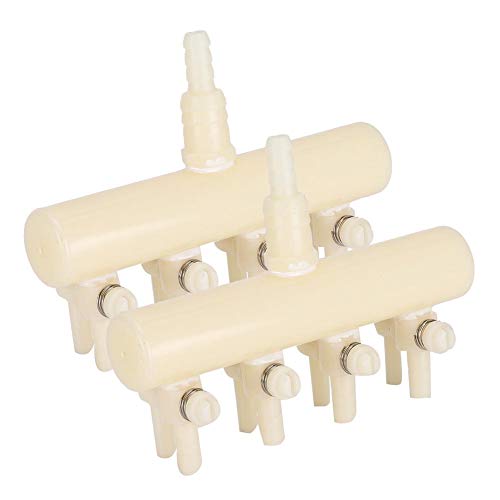 2PCS Aquarium Air Control Lever Valve, Splitter Pump Accessories Set Plastic Easy Aquarium Air Pump Special Splitter Valve with Diverter Adjustable(S 4 Heads)